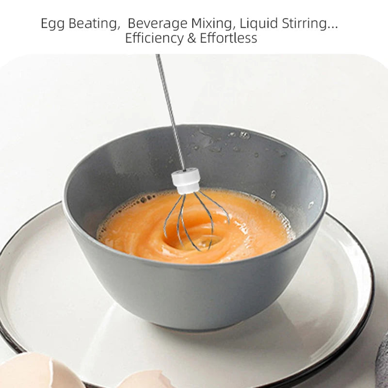 HOT  Electric Milk Frother + Egg Beater Wireless Type-C Charging 3 Speeds Mini Handheld Foam Maker Coffee Whisk Cooking Tools Quick Pick Grocers