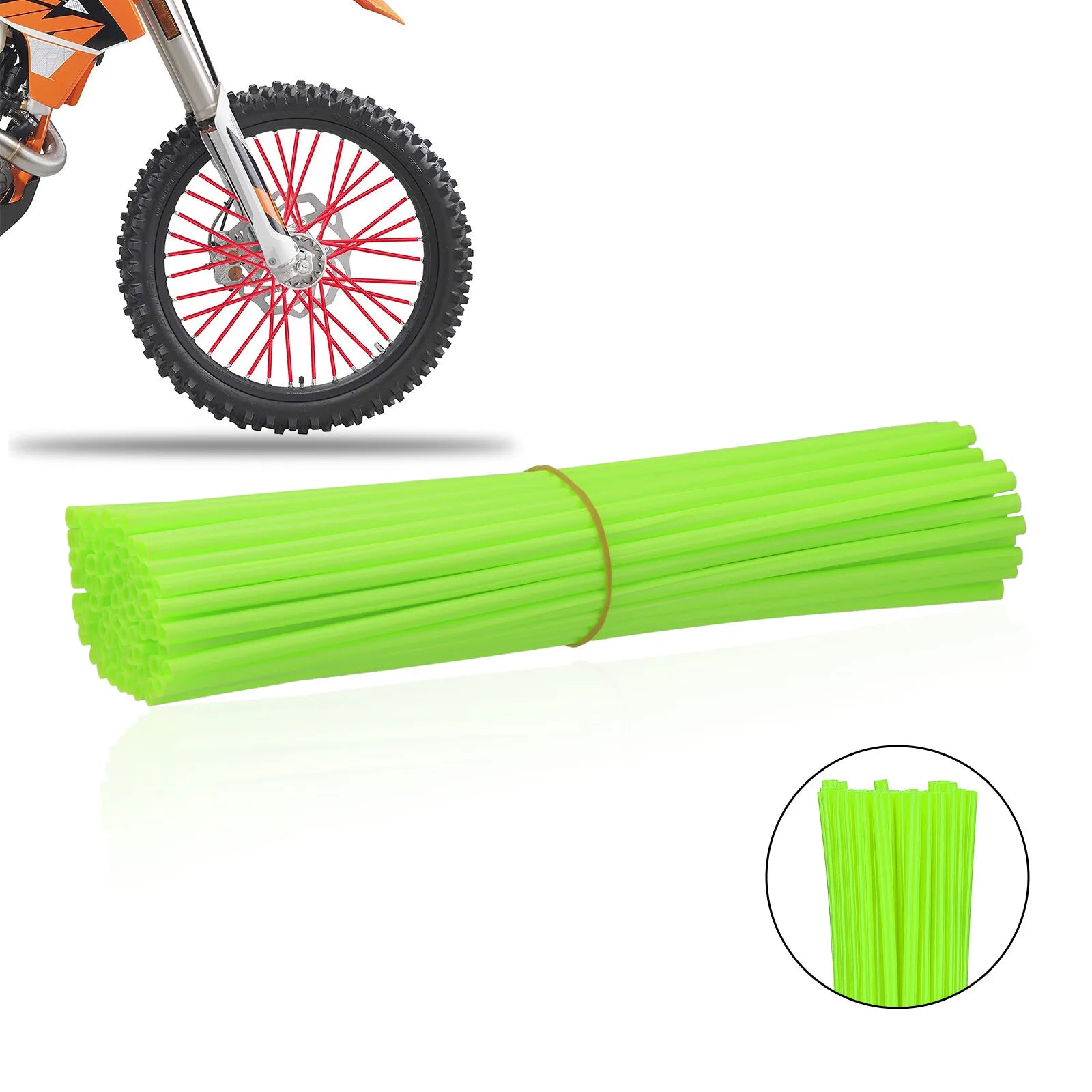 72pcs Bicycle Wheel Spoked Protector Wraps 24cm Wheel Rim Spoke Wrap Kit for Motorcycle Bike Color Rims Skin Trim Covers Pipe