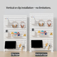 Home Study Storage Pegboard: Suitable for Displaying Figurines, Desk-Top Standing & Clip-On Storage for Furniture Items Quick Pick Grocers
