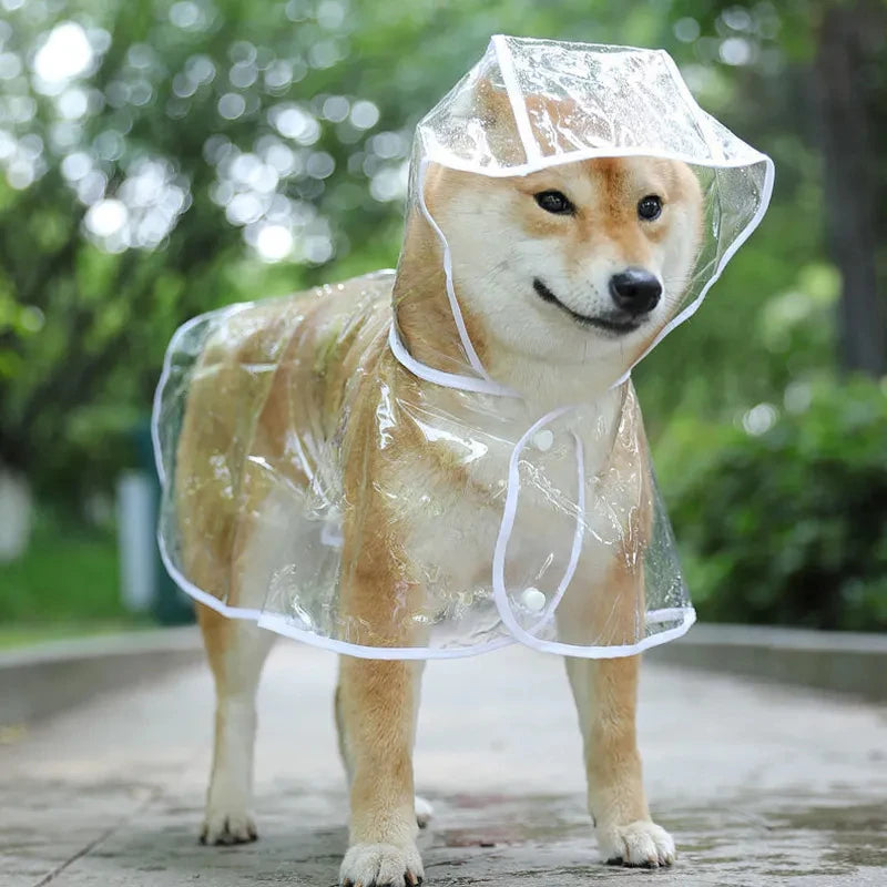 Pet Dog Puppy Transparent Rainwear Raincoat Pet Hooded Waterproof Jacket Clothes Soft PVC Small Dogs Raincoat Puppy Rain Poncho Econic Blanks