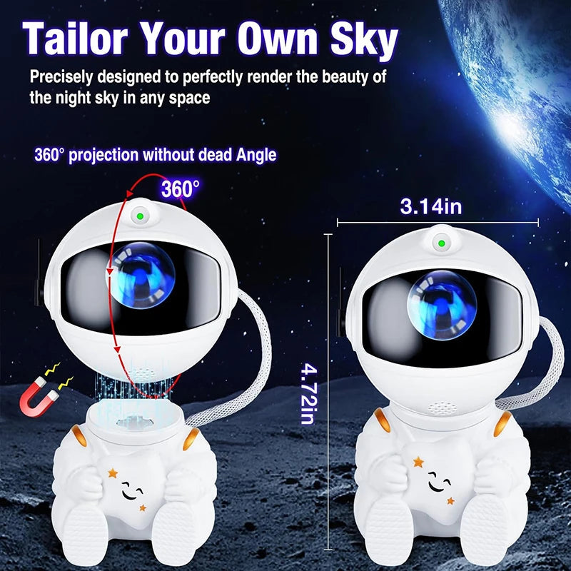 Astronaut Galaxy Projector Night Light White Holding Star, Stars Projectors Lamp for Kids Bedroom, Space Decor & Gift Quick Pick Grocers