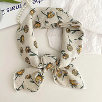 55cm Laies Headband Cotton Linen Square Scarf Women Korean College Girls Fashion Spring Autumn New Style Elegant Neck Scarves Quick Pick Grocers