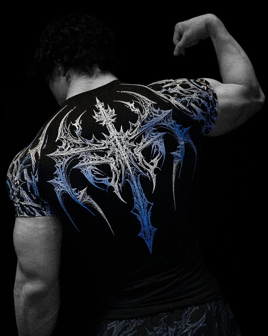 New Summer GYM T-shirt Men's Gothic Print Muscle Tee High Elasticity And Quick Drying Exercise For Bodybuilding Training T-shirt Quick Pick Grocers