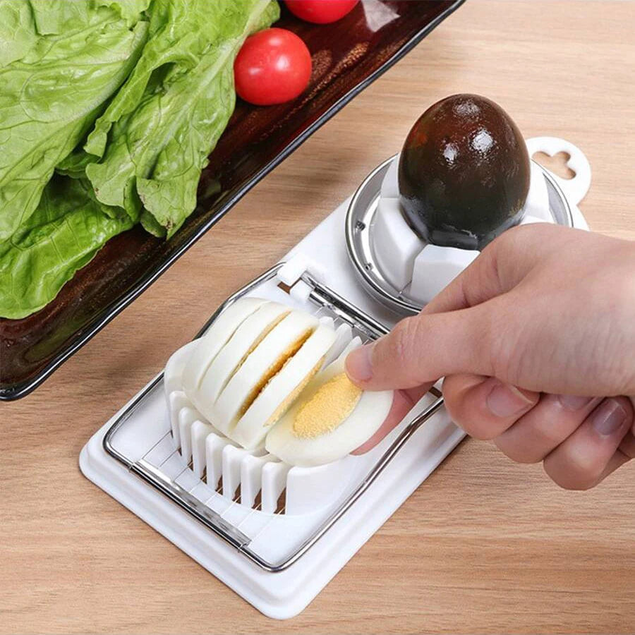 2-in-1 Multi-Function Egg Slicer Preserved Egg Fruit Cutter Modern Kitchen Gadget Tool Durable Metal Plastic Easy Slice Econic Blanks