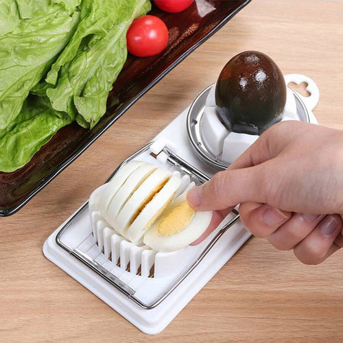 2-in-1 Multi-Function Egg Slicer Preserved Egg Fruit Cutter Modern Kitchen Gadget Tool Durable Metal Plastic Easy Slice Econic Blanks