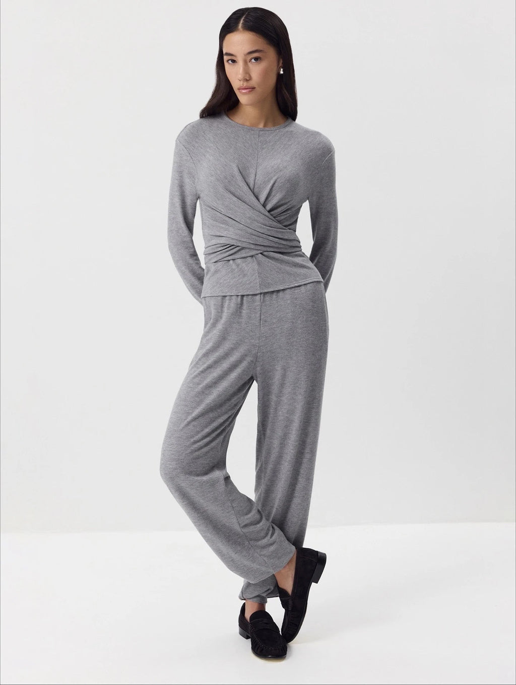 Hirsionsan Modal Soft Loose Sets Women 2026 Casual Two Pieces Long Sleeve T Shirts and High Waist Dresses Outfits Tracksuit Quick Pick Grocers