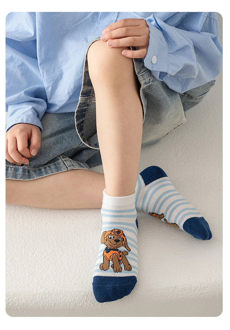5 Pairs Paw Patrol Kids Socks Cotton Boys Cute Cartoon Socks for Children Baby Casual Socks Spring and Summer Boys Socks Quick Pick Grocers