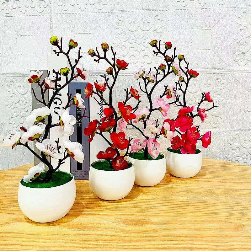 2025 HOT Mother's Day New Artificial Plants Bonsai Small Tree Simulation Pot Plants Fake Flowers Table Potted Ornaments Home Quick Pick Grocers