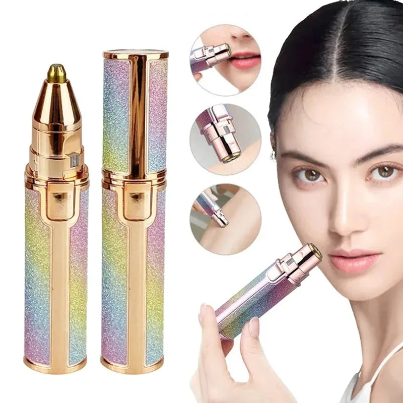 Portable 2 IN 1 Electric Epilator Eyebrow Trimmer Women's Body Facial Lip Epilator Rechargeable Mini Painless Razor Shave Shaver Quick Pick Grocers