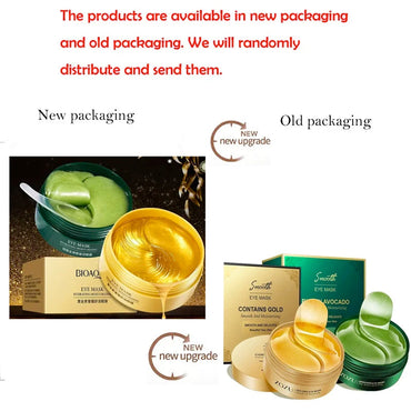 60PCS/120 PCS Eye Mask Avocado Gold Moisturize Firming Improve Eye Bags Eye Patches Anti Wrinkle Eye Patches for Dark Circles Quick Pick Grocers