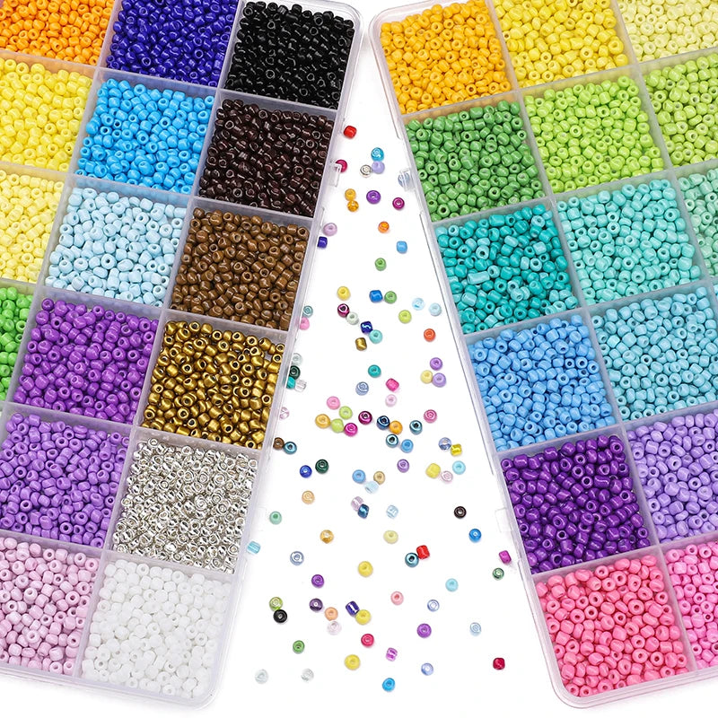 About 5200Pcs24 Grid Rice Bead Box Handmade DIY Jewelry Bracelet Earrings Kandi Jewelry Accessories Materials Econic Blanks