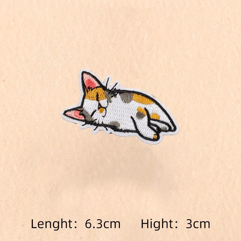 Cute Cartoon Cat patch Embroidery Patches on clothes Children's clothing Animal Interesting Embroidery Accessories Iron patch Quick Pick Grocers