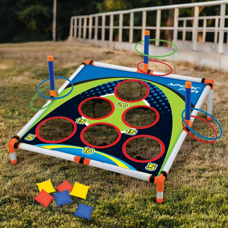 Portable Cornhole Throwing Circle Ferrule Board Set Easy Assemble Fun Kids Interactive Adults Outdoor Yard Toss Game Toy Econic Blanks