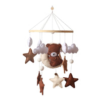 Crib Mobile Rattle Baby Wooden Bed Bell Baby Rattles Soft Felt Cartoon Bear Toys Crib Mobile Bed Bell Wood Toy Bracket Kid Gifts Purest Peak