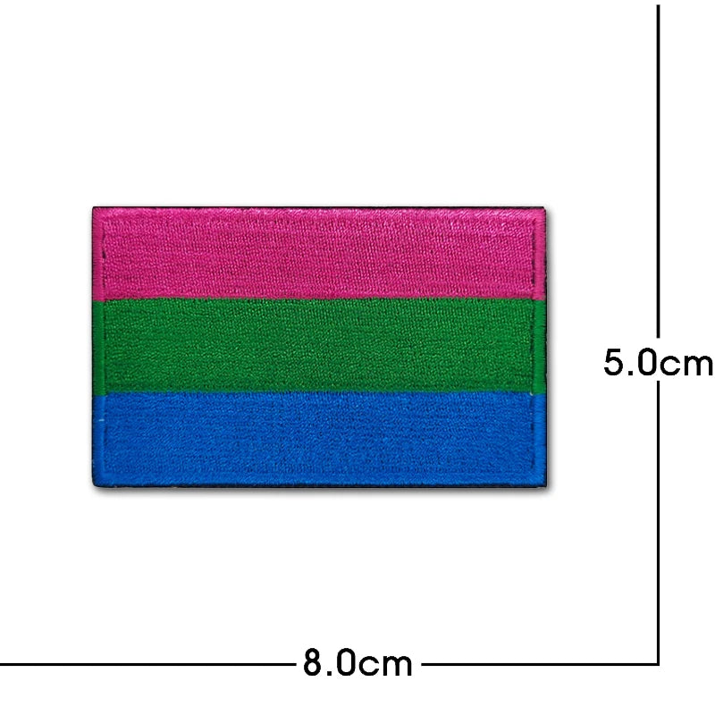 Rainbow Flag Embroidered Patch Pride Gay LGBT Tactical Applique for Clothes Hat Military Emblem with Hook and Loop Quick Pick Grocers