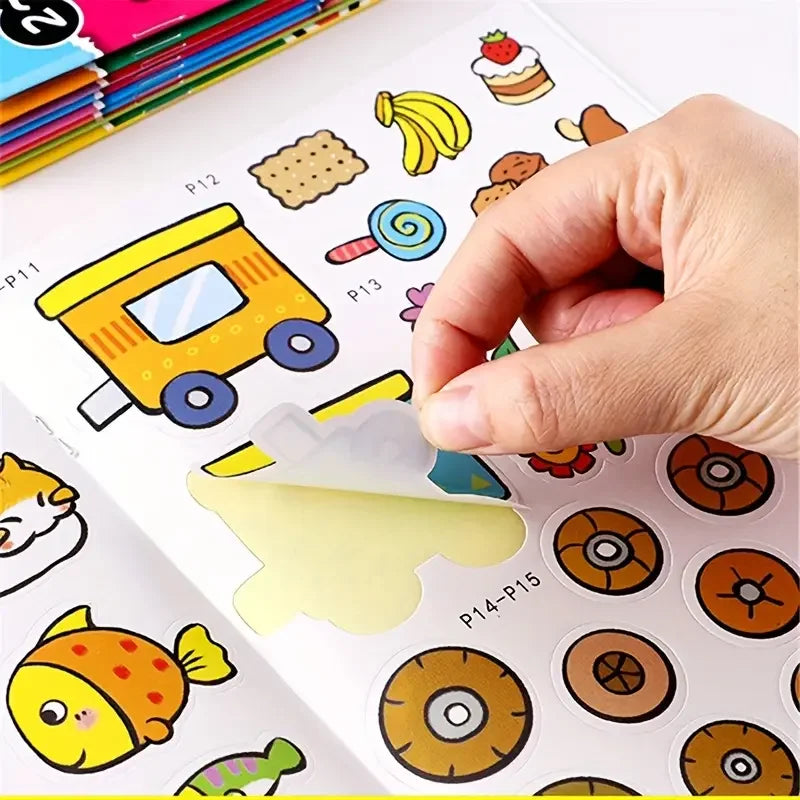 Sticker Book for Toddlers 3+ - Educational Fun for Kids, Creative Craft Activity Set, Birthday & Party Gift, Chinese Version Quick Pick Grocers