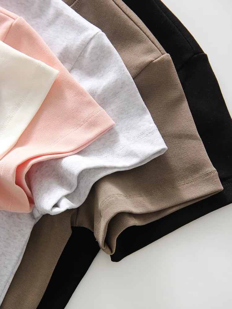Basic T Shirts Women Cotton Slim Fit White Tops Summer Black Tees Crew Neck 100% Cotton T Shirt For Women Plain T-shirts Soft Quick Pick Grocers