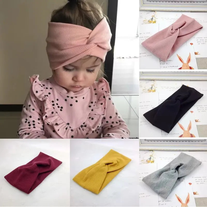 Large Size Baby Headband Girls Yoga Sport Kids Children Adult Women Bandage Solid Twisted Knotted Soft Hair Accessories Turban Purest Peak