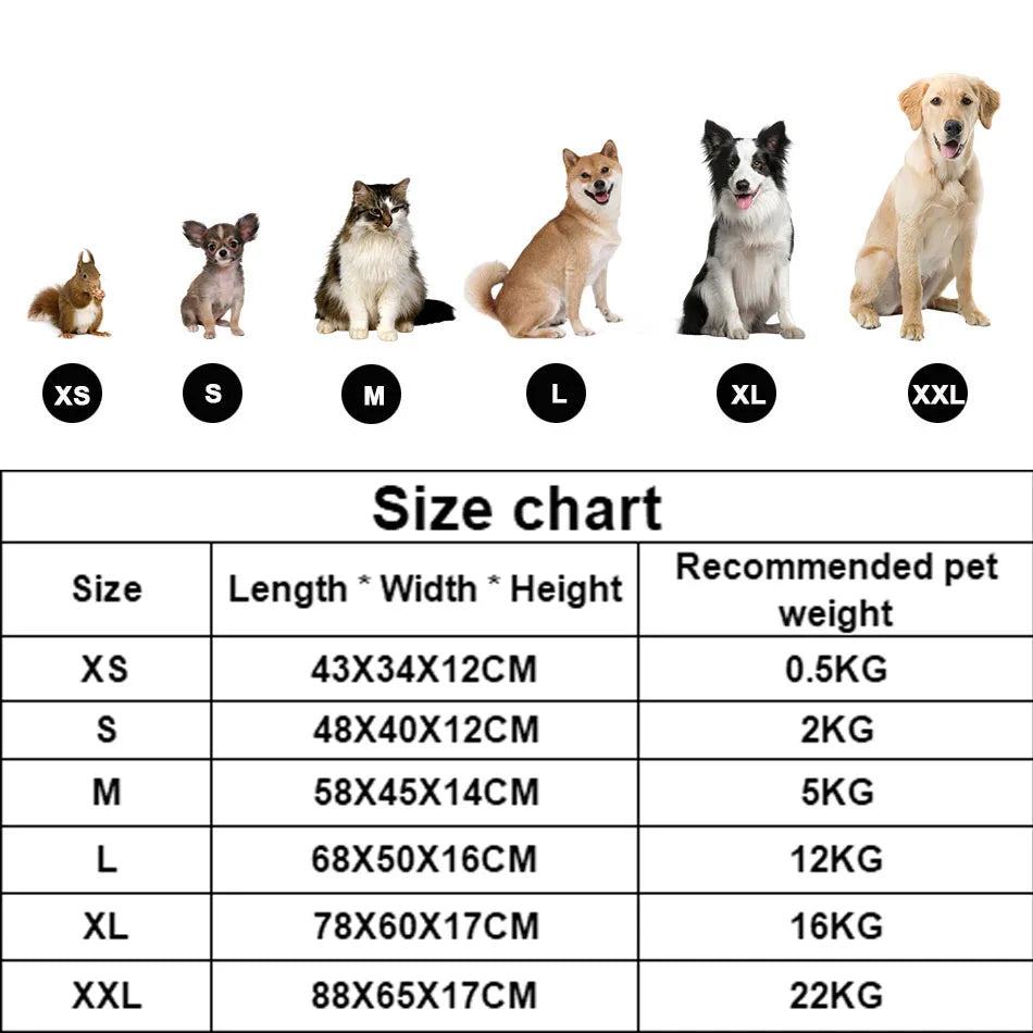 Bed for Dog Cat Pet Square Plush Kennel Medium Small Dog Sofa Bed Cushion Pet Calming Dog Bed House Pet Supplies Winter Quick Pick Grocers