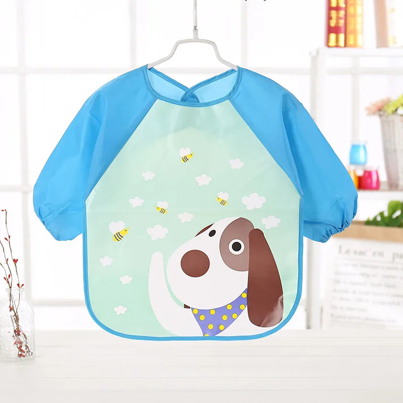 Waterproof EVA Full Sleeve Baby Bibs Children Apron Long Sleeve Feeding Smock Kids Eating Breastplate Infant Scarf Clothing Quick Pick Grocers