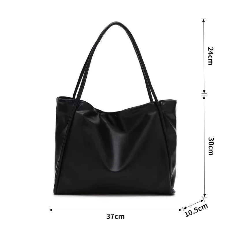 Portable Texture Tote Bag for Women, Shoulder Underarm Bag, Commuting Bag, Large Capacity, Niche Design, Autumn Winter Handbags Quick Pick Grocers