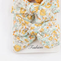4Pcs/Set Baby Bows Hair Clips Muslin Girls Hairpins Hairclip For Kids Cotton Linen Barrette Flower Print Side Pin  Accessories Purest Peak
