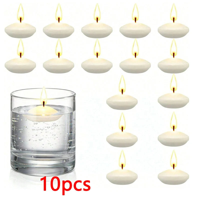 6/10/16Pcs Unscented Discs Candles Floating For Valentine's Day Party Wedding Home Bathtub Decor Romantic Confession Candlelight Econic Blanks