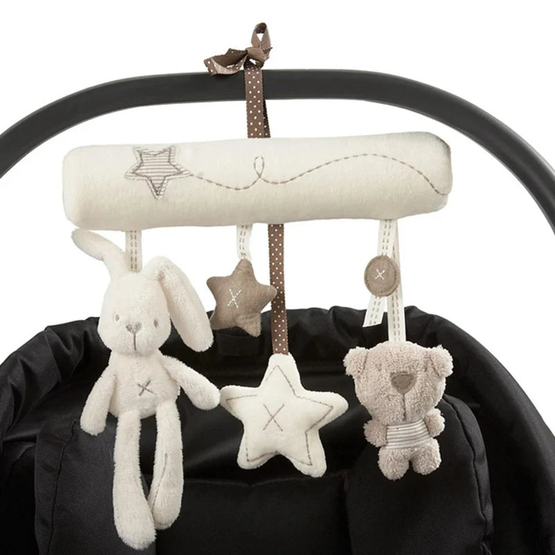 2025 New Hanging Bed Rabbit Baby Hand Bell Safety Seat Plush Toy Multifunctional Plush Toy Stroller Mobile Gifts Purest Peak