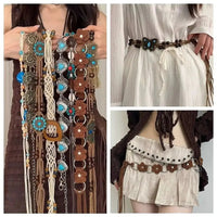 New Butterfly Tassel Waist Chain Y2K Trendy Bohemian Belt Summer Beach Accessories Vintage Flower Bohemian Belt Quick Pick Grocers