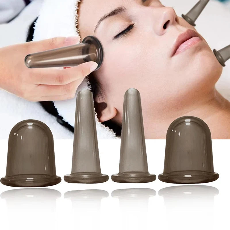 Silicone Vacuum Cupping Massage Jars Anti Cellulite Massage Facial Suction Cups Face Neck Lift Skin Scraping Guasha Anti Wrinkle Quick Pick Grocers