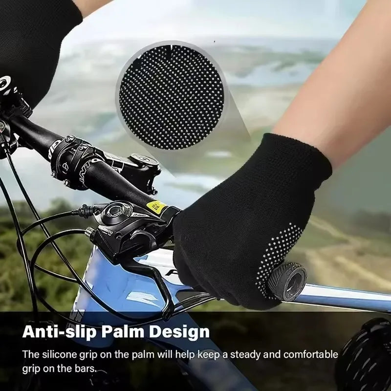 Touchscreen Nylon Gloves for Men Women Non-slip Breathable Half Finger Gloves for Summer Outdoor Riding Sport Fitness Sunscreen Quick Pick Grocers