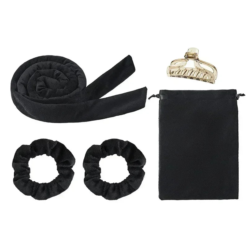 Heatless Curling Rod Headband No Heat Hair Curlers Ribbon Lazy Hair Rollers Silk Curls Sleeping Soft Headband Hair Styling Tools Quick Pick Grocers