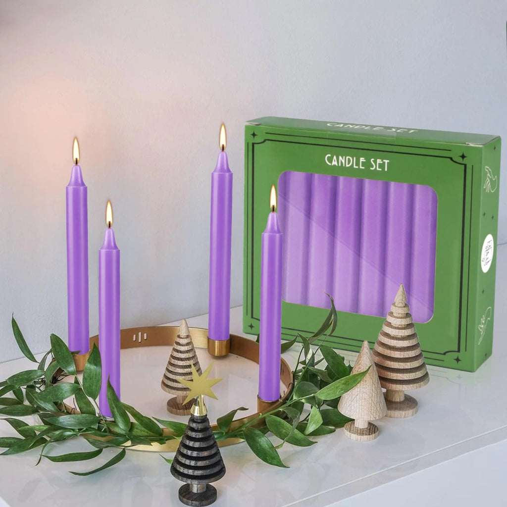 20 Pieces of Purple 4Inch Waxs, Drip-Free, Smoke-Free, Fragrance-Free, Home Dinner Candles, Hand-Pulled, High-Quality, Suitable for Church, Family, Wedding, Party, Seasonal Celebrations, Emergency Situations and Home Decorati Econic Blanks