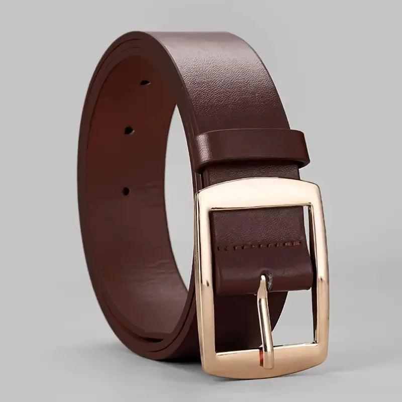 New Luxury Belt for Men PU Leather Belt Metal Pin Buckle High Quality Famous Brand Designer Waist Strap Belt for Jeans Plus Size Quick Pick Grocers