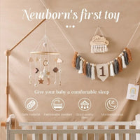 Mobile Wooden Bell Baby Toys 0-12 Months Rattle Toys Bed Newborn Crib mobile With Music Box Bed Bell Hanging Toys Crib Bracket Purest Peak