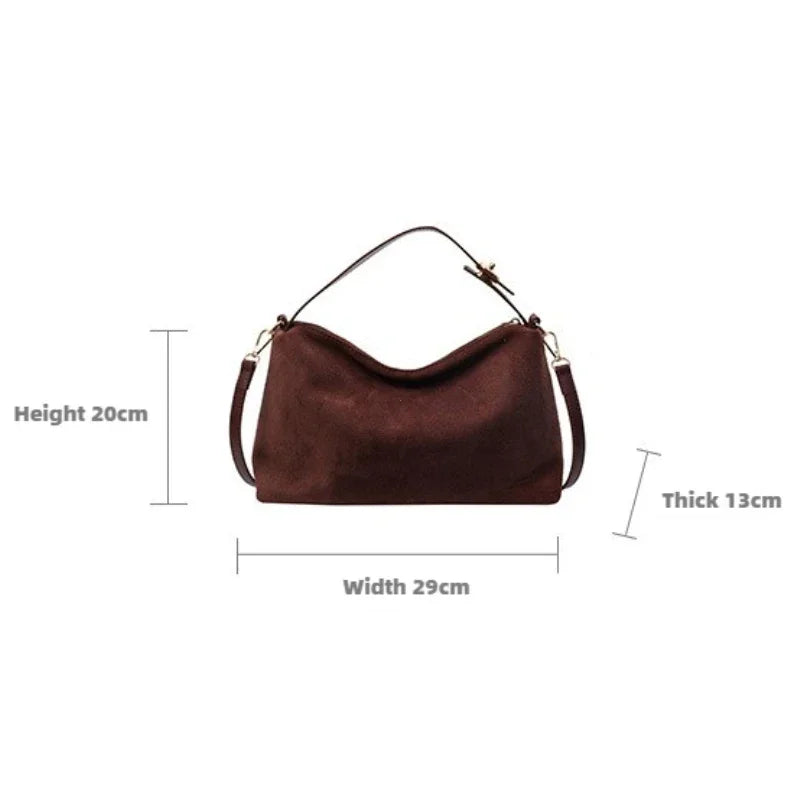 Advanced Retro Bag for Women's 2026 New Textured Frosted Shoulder Bag with Large Capacity Crossbody Commuting Tote Bag Quick Pick Grocers