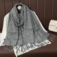 Luxury Brand Autumn Cashmere Pashmina Shawl Lady Wrap Warm Winter Scarves Design Print Female Foulard Cotton Stoles Scarf 2023 Quick Pick Grocers
