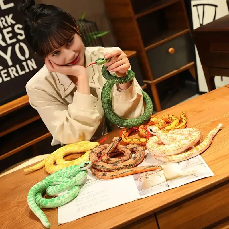 Artificial Python Plush Toy Long Snake Yellow Orange Green Python Plush Toy Decorate The House Holiday Decorations Econic Blanks