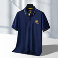 Men's Business Casual Short Sleeved Embroidered Solid Color Polo Shirt Fashionable Breathable Comfortable Summer Versatile Top Quick Pick Grocers