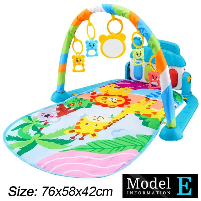 Baby Fitness Stand Music Play Gym Activity Toys Newborn Piano Crawling Blanket Pedal Game Pad Early Education 0-36 Months Gifts Purest Peak