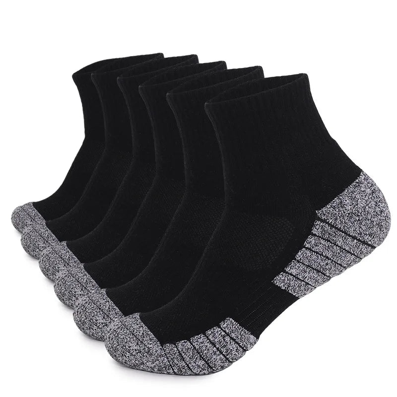 6 pairs Outdoor sports socks Thickened towel bottomed hiking socks Sweat-absorbing short tube sports running socks Men Socks Quick Pick Grocers