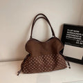 Brand Women's Shoulder Bag Y2k Fashion Sweet Polka Dot Handbag Korean Casual Versatile Leopard Print Brown Frosted Tote Bags Quick Pick Grocers