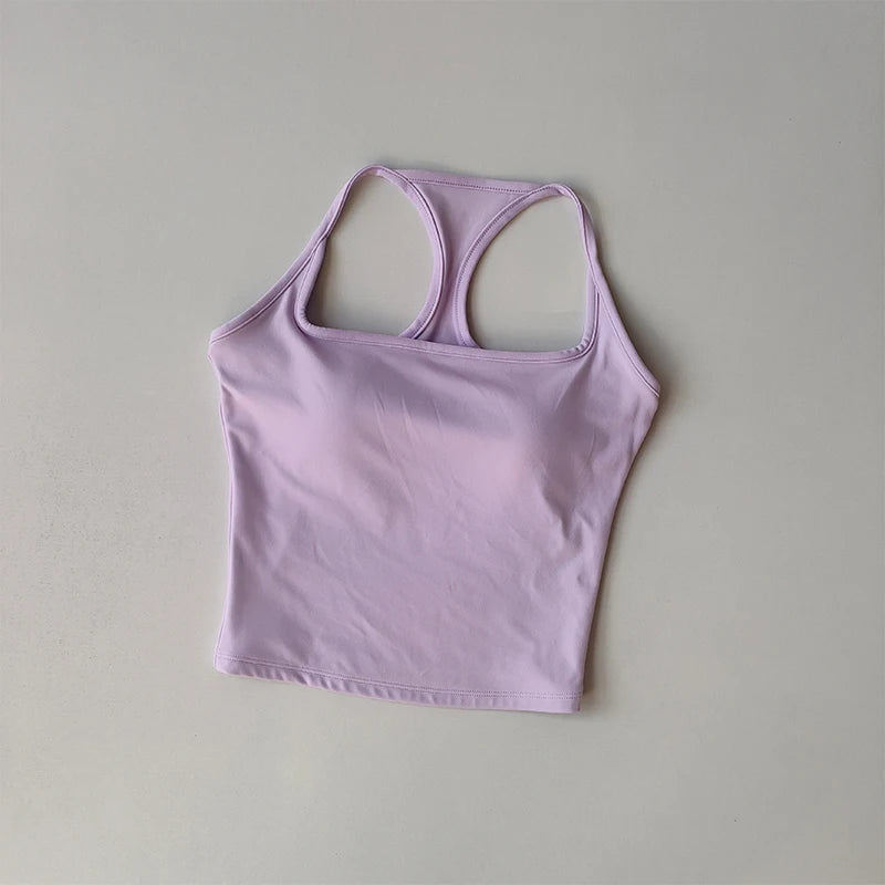 Sports and Fitness Vest with Chest Pad Summer Shockproof Beauty Back Nude Feeling Suit Pilates Training Yoga Top Yoga Clothing Quick Pick Grocers