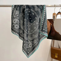 Spring/Summer 70cm Cashew Print Square Scarf Women’s Breathable Imitation Silk Bandanna Luxury Female Neckerchief Fashion Hijab Quick Pick Grocers
