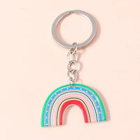 New Colorful Rainbow Keychains for Car Key Souvenir Gift for Women Men DIY Handbag Pendants Hanging Key Ring Jewelry Accessories Quick Pick Grocers