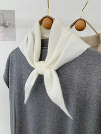 New Women Wool Scarf Shawl Winter Warm Soft Knitted Striped Triangle Fashion Brand Bandana Lady Wool Scarves Quick Pick Grocers