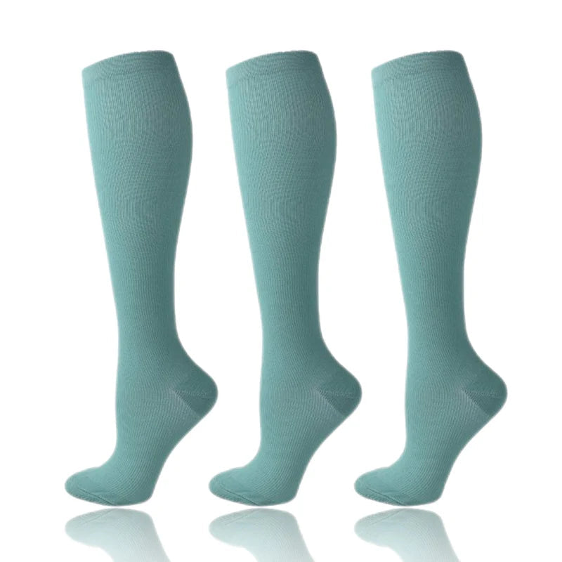 58 Styles 3 Pairs/Pack Compression Socks Knee High 30MmHg  Women Men Sports Socks Edema Diabetes Varicose Veins Running Socks Quick Pick Grocers