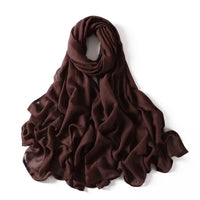 Women Big Size Plain Solid Cotton Rayon Hijab Scarf Lady High Quality Wraps and Shawls Musulman Headband Islamic Turban 180*95Cm Econic Blanks