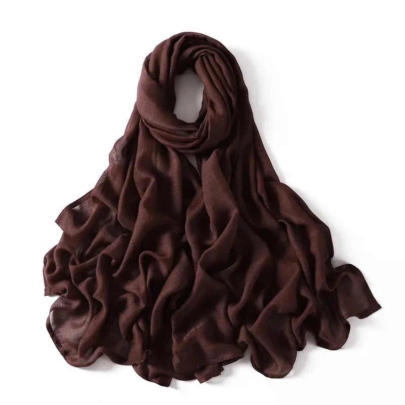 Women Big Size Plain Solid Cotton Rayon Hijab Scarf Lady High Quality Wraps and Shawls Musulman Headband Islamic Turban 180*95Cm Econic Blanks