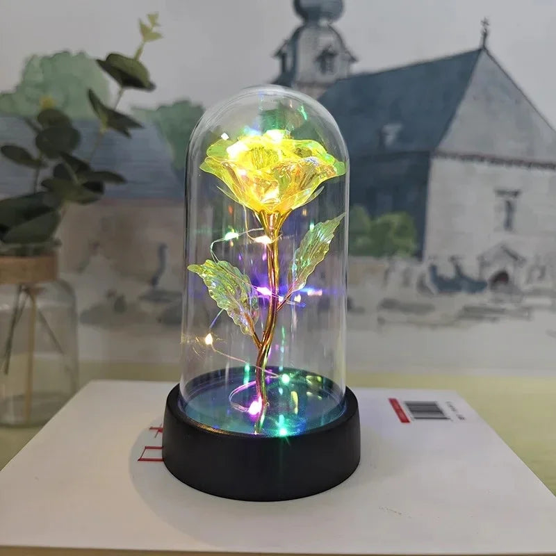 Rose Light Beautiful Realistic Looking Night Light Rose Eternal Flower Party Supplies LED Simulation Rose Flower Valentine's Day Quick Pick Grocers